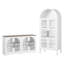 Buffet rustique 2 pièces et armoire arquée, armoire de cuisine en bois, avec rangement et tablettes réglables pour la salle à manger, le salon-314282226