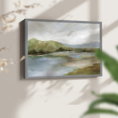 Foothills With Lake - Imprimé encadré - Restickable