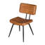 Chaise d'appoint en cuir capitonné brun Kezmyn