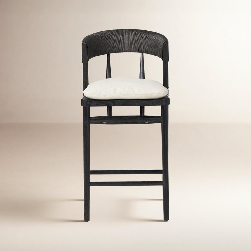 Siofra Woven Stool, Black