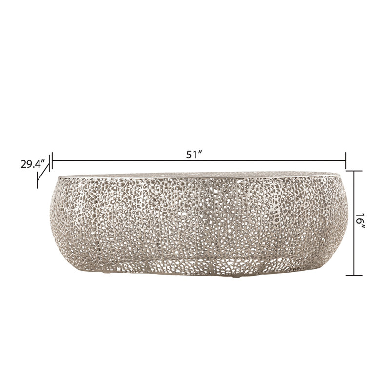 Table basse ovale (inventaire NJ), Argent argent