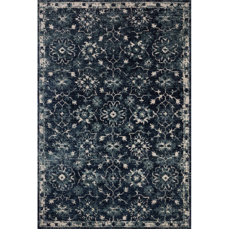 Tapis bleu marine / ivoire Loloi Percival, Rectangle 8 pi 6 po x 12 pi
