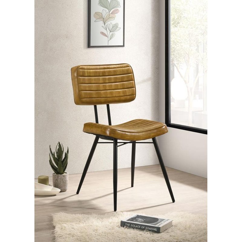 Chaises de salle à manger rembourrées en cuir, Chameau