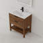 Meuble-lavabo de salle de bain autoportant 30 po en noyer naturel avec plateau en céramique Presenza Montana-129186218