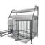 Cage en fer pour animaux avec panneaux - 23,19 po Largeur, hauteur 48,2 po, fabrication de planches gris fumée, cuves en acier inoxydable, larges, hautes-1441974723-1441974725