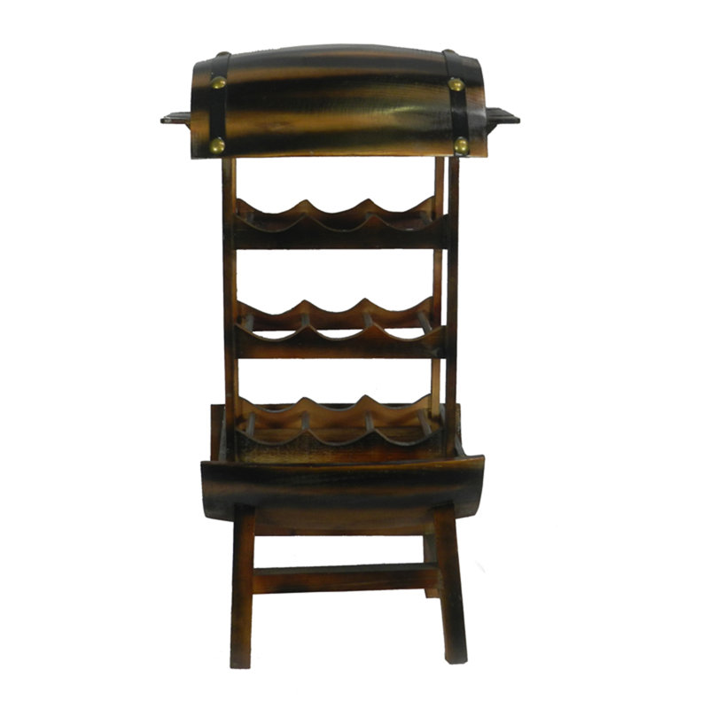 Riter Floor Wine Bottle Rack in Brown