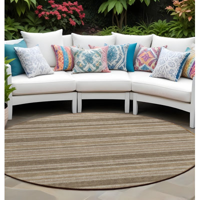 Tapis d'intérieur rond 8 po Taupe