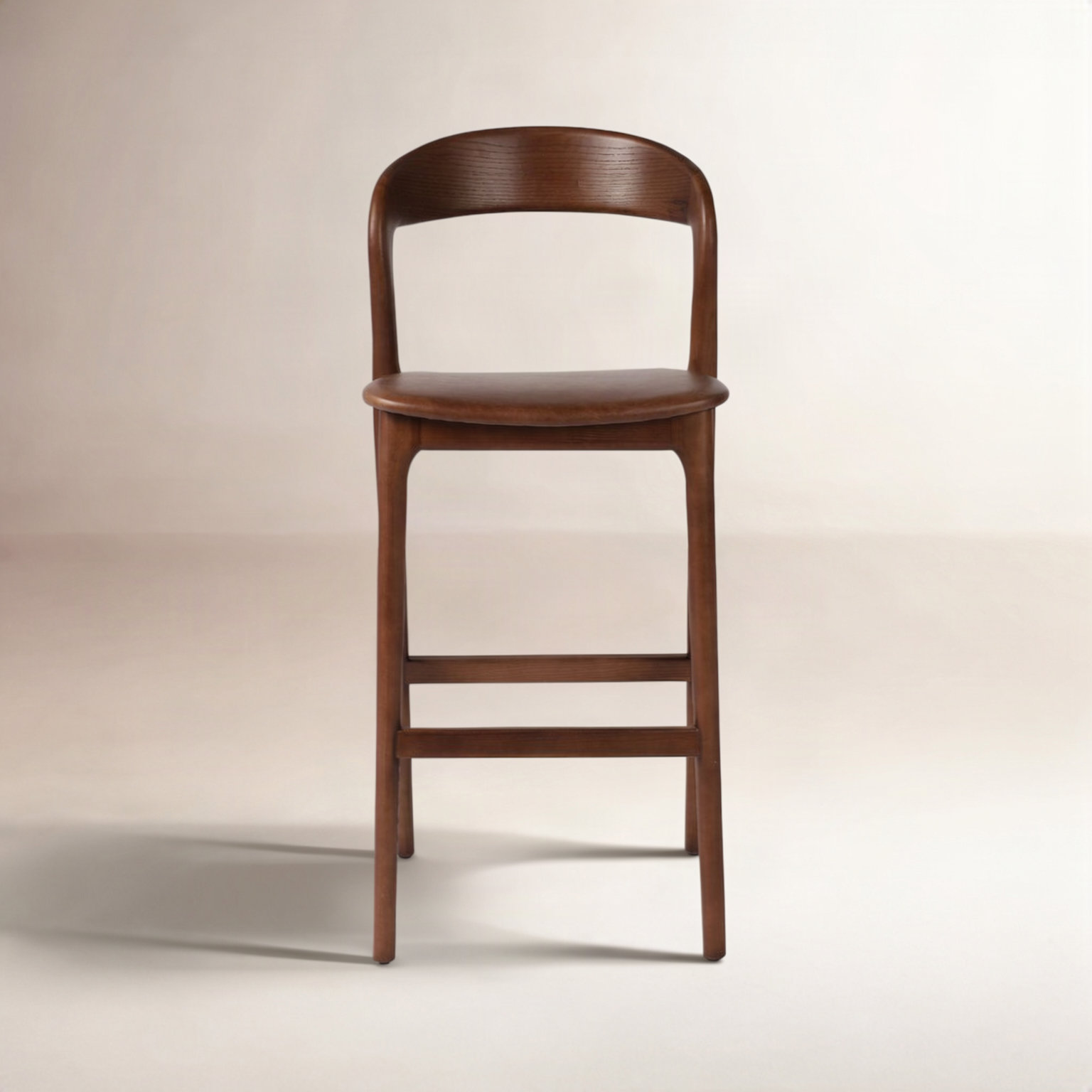 Kayla Bar and Counter Stool, Sonoma Coco Genuine Leather/Umber Ash, Bar Stool (30.5" Seat Height)