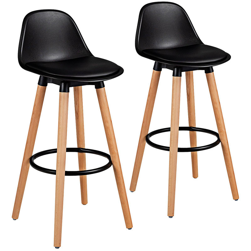 Tabouret J Jovonni, Noir, Tabouret de bar (hauteur du siège: 28,5 po)