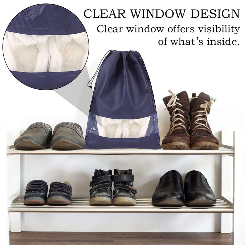 Boîte de rangement pour chaussures empilable, Bleu marine