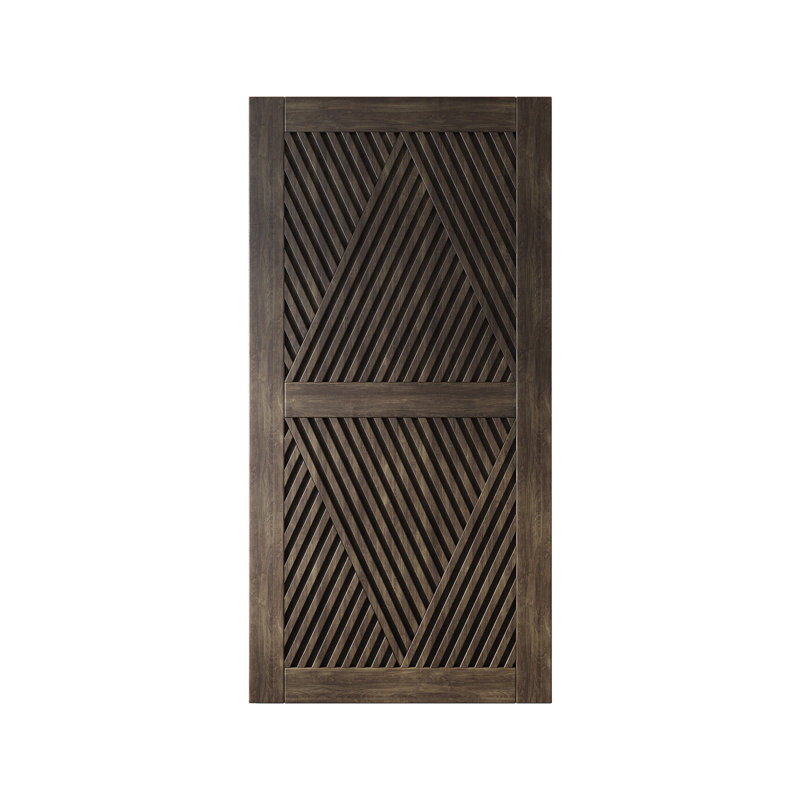 Porte de grange en bois de pin de 80 po de hauteur et ébène Homacer, 48 po x 80 po