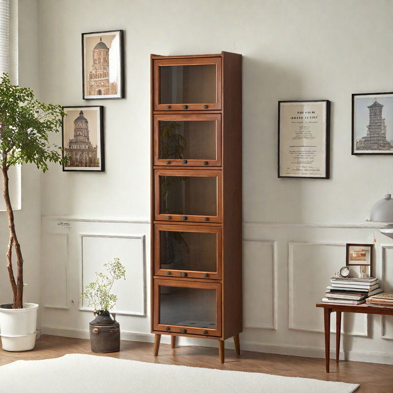 Bibliothèque durable et exquise, (5 tablettes) H 81,1 po x l 19,6 po x P 13,7 po, Marron foncé