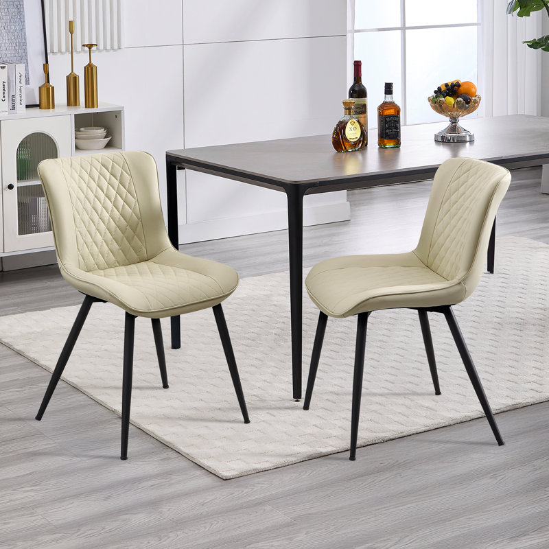 Chaise d'appoint moderne en similicuir, Beige