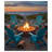 Turquoise Blue Solid Cedar Wood Folding Adirondack Chair with Embossed Wood Grain - Weather-Resistant Outdoor Patio Lounge Chair