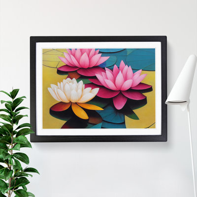 Astounding Lotus Flowers 1 Piece Single Picture Frame Wall Art