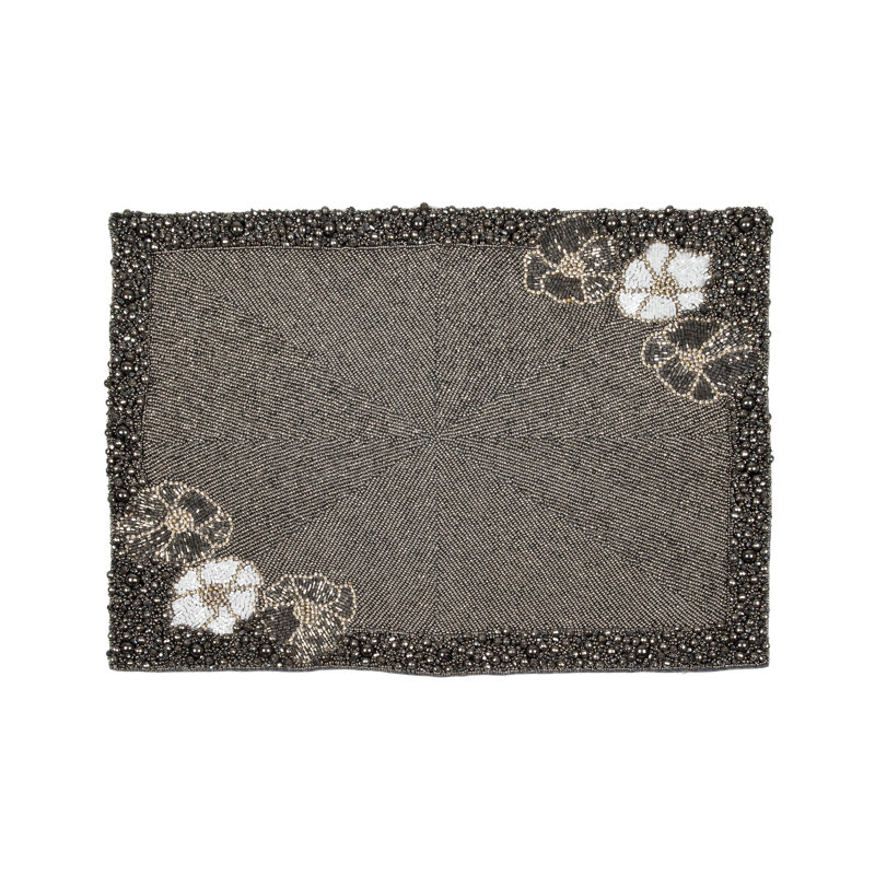 White Flower Hematite Placemat