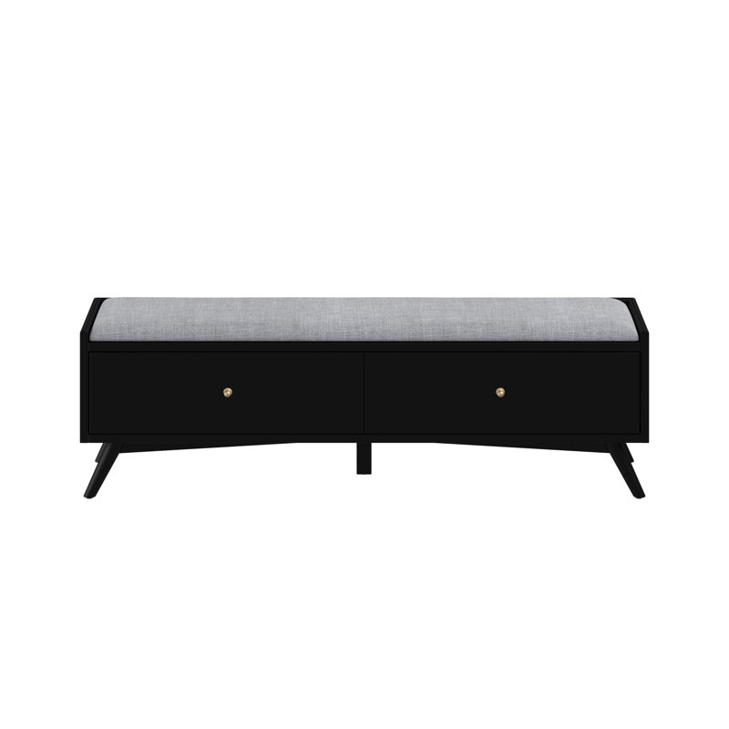 Banc de rangement de 59 po Williams, Noir