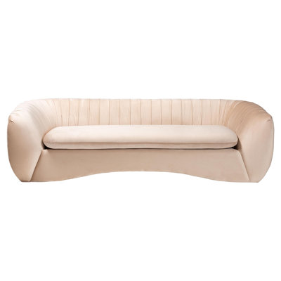 Iven Baxton Studio Adanna Glam And Luxe Champagne Beige Fabric Sofa