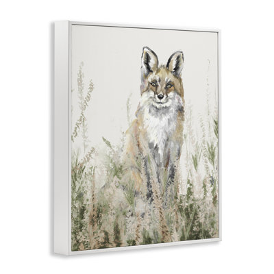 Fox in Meadow Landscape, estampe numérique, design par Patricia Pinto