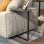 Table d'appoint robuste en forme de C avec panier de rangement et support pour ordinateur portable