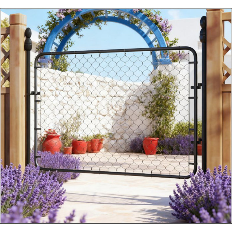 Barrière de jardin réglable en acier galvanisé avec finition résistante aux intempéries pour des entrées de cour sécuritaires et durables