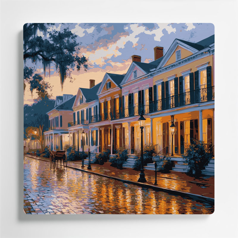 Art mural gris en villes, Charleston SC, H 12 po x l 12 po