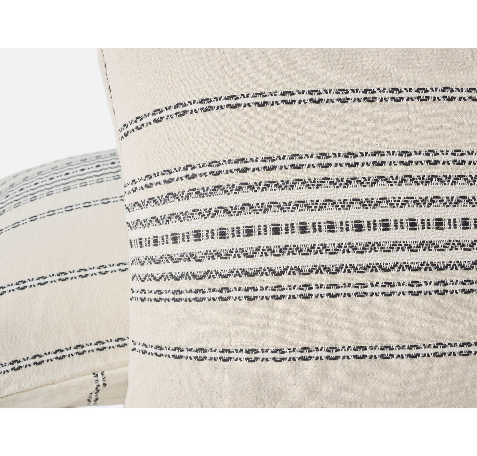 Rippled Stripe Organic Organic Cotton Sham, King, Ivory/Black