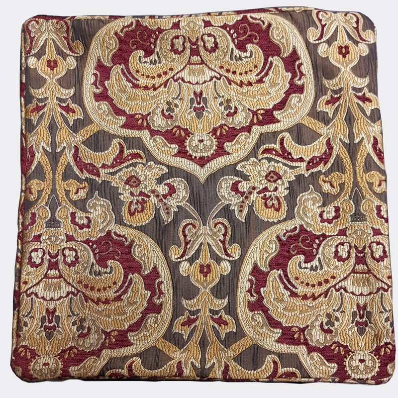 Georgia Cushion Cover Pair in Burgundy Floral Decorative Available in 18x18 & 22x22 Inches, 45cm H x 45cm W x 1cm D