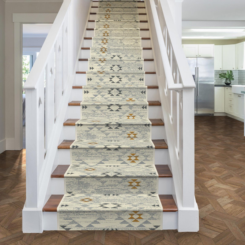 Stair Runner Geometric Area Rug, Runner 70 x 480 cm