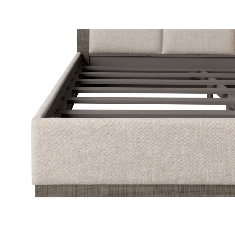 Lit tapissier Bustamante, Gris, Grand