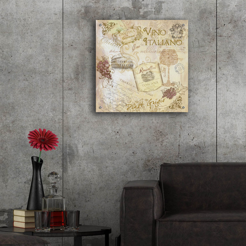  «Italian Wine» par Fiona Stokes-Gilbert, art mural en verre acrylique, H 24 po x l 24 po x P 0,2 po