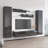 Volpe 100" Modern Floating Wall Mounted Entertainment Center with 16-Color LED Lighting, High Gloss Finish-929620460