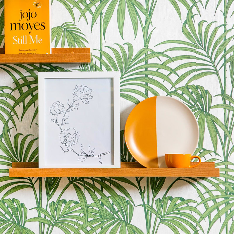 Harbour Housewares - Floating Picture Ledge Wall Shelves - Set of 2, Brown, 4cm H x 57cm W x 10cm D