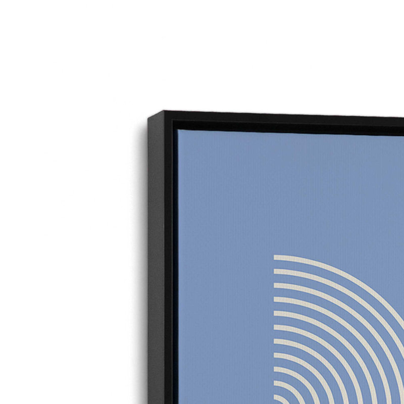 Affiche de composition Bauhaus, Bleu, Cadre flottant noir satiné, H 30,75 po x l 20,75 po