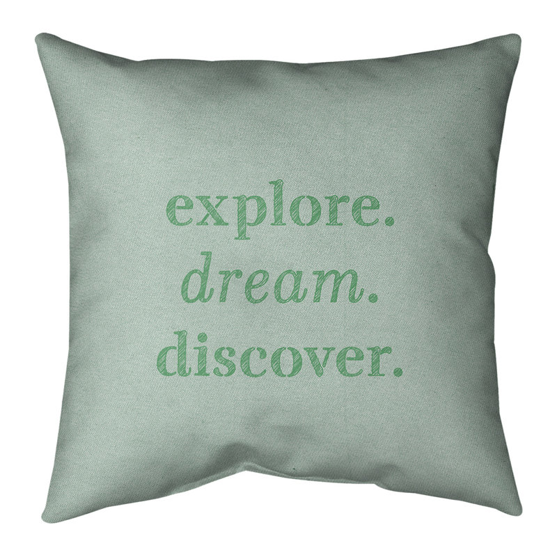 Coussin de recherche de rêve à l’exploration à la main, 16 po x 1 po, Vert