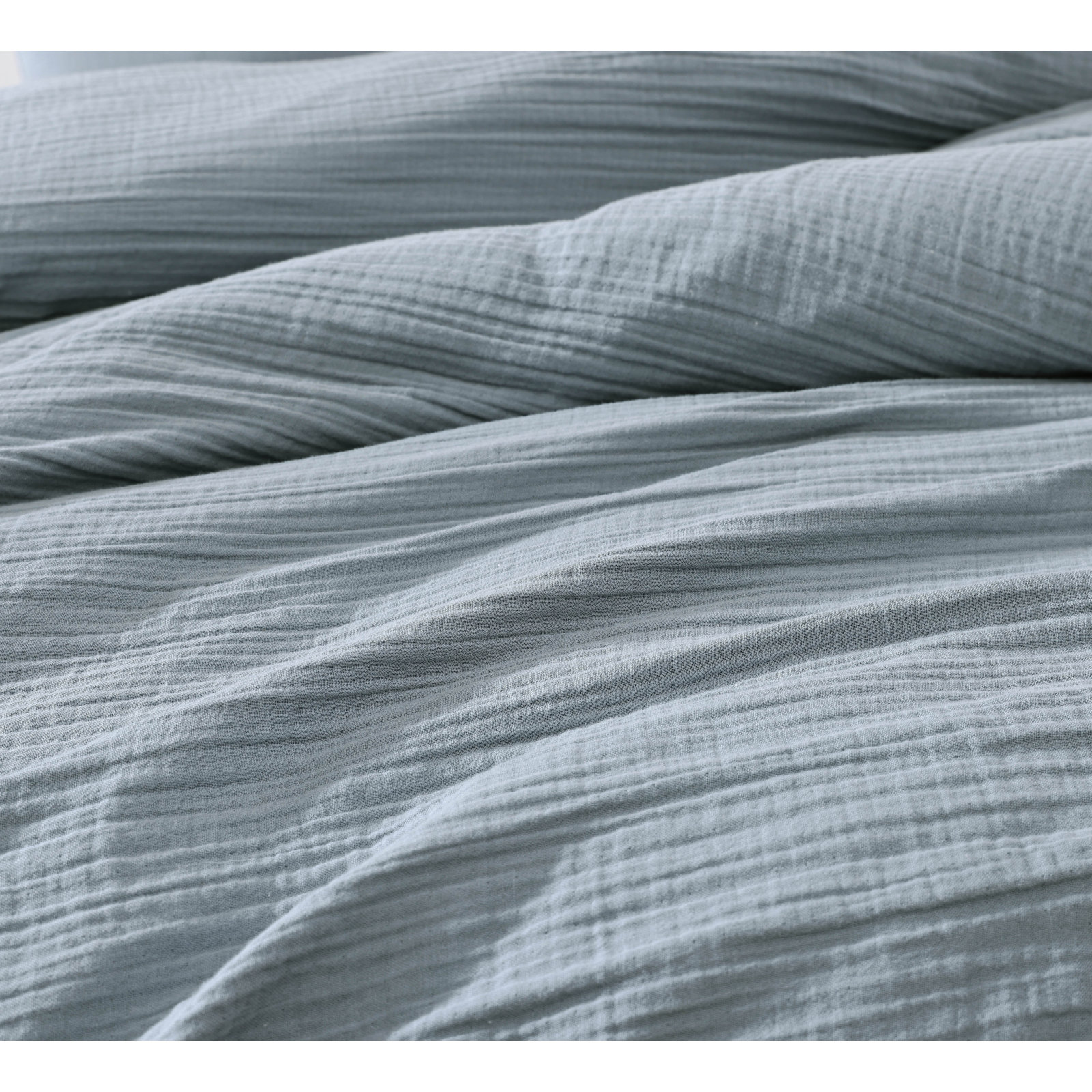 Dylan Gauze Cotton 3 pc Set, King Duvet Cover + 2 King Pillowcases, Blue