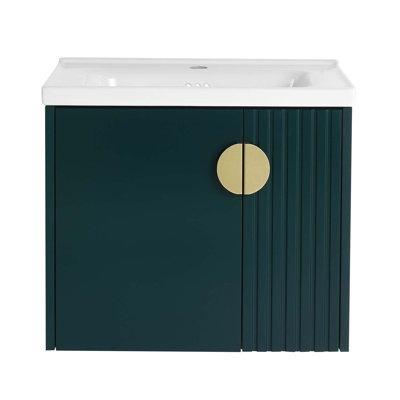 Meuble-lavabo avec lavabo, pour petite salle de bain, meuble-lavabo avec porte à fermeture en douceur