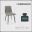 Ensemble de 4 chaises de salle à manger, chaises de salle à manger de cuisine modernes, chaises d'appoint rembourrées en lin et siège en métal noir robuste