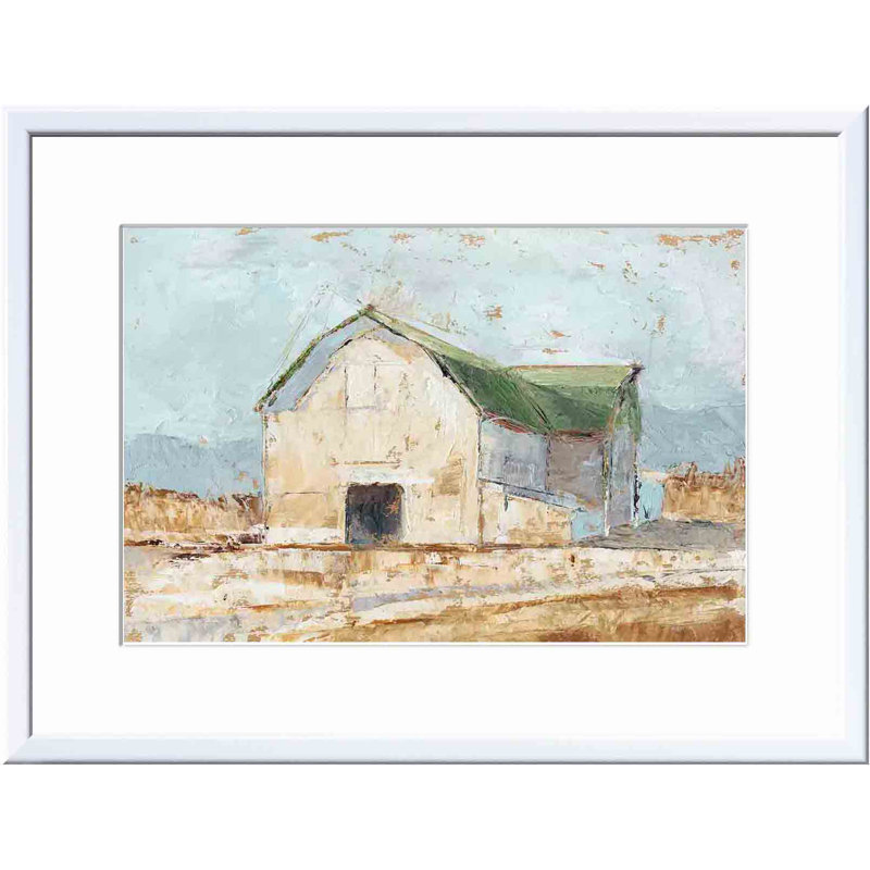 «Whitewashed Barn IV» par Ethan Harper - peinture encadrée, H 48 po x l 32 po, Blanc