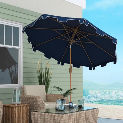 Parasol de patio bleu foncé 9 pi - Construction pour jardin, terrasse, piscine avec toit ventilé