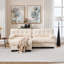 Sofa d'angle modulaire en flanelle, canapé d'angle monobloc avec coussins décoratifs