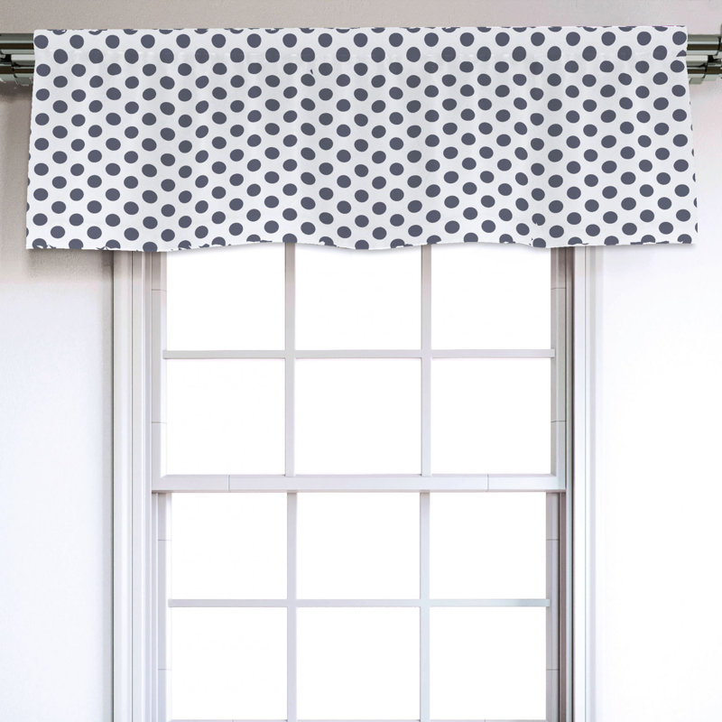 Sateen Polka Dots Ruffled Window Valance