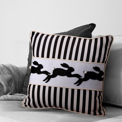 Fabric Hopping Bunny Pillow 18X18"