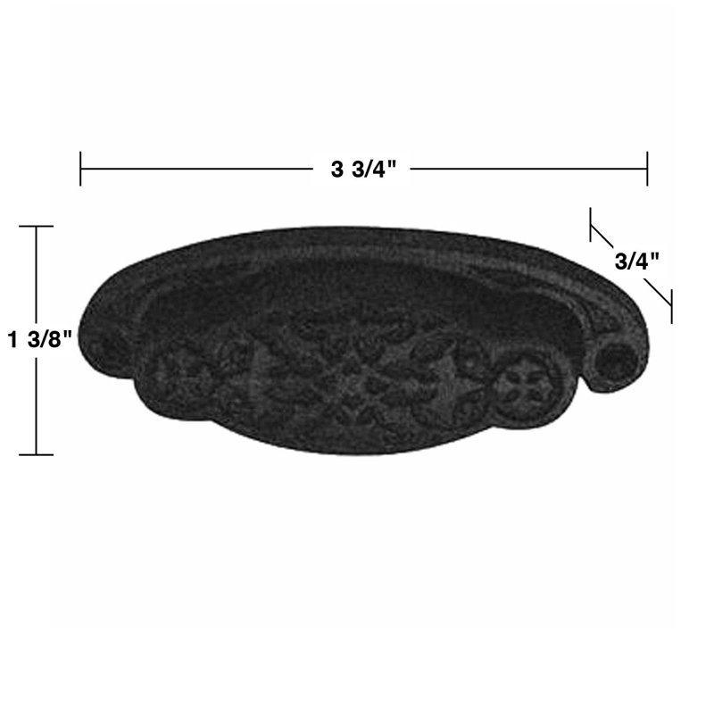 Cabinet Iron 3 1/4" Center Cup/Bin Pull Multipack