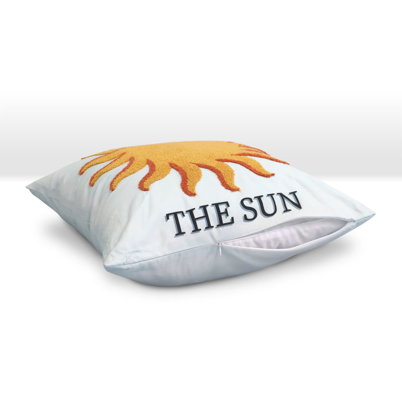Lemon Tree Sun Square Blue/Yellow Decorative Pillow