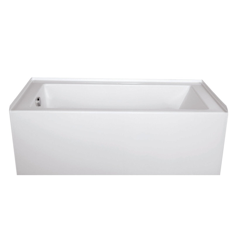 Sydney 60'' L Whirlpool Bathtub, Biscuit, Left, Matte Black