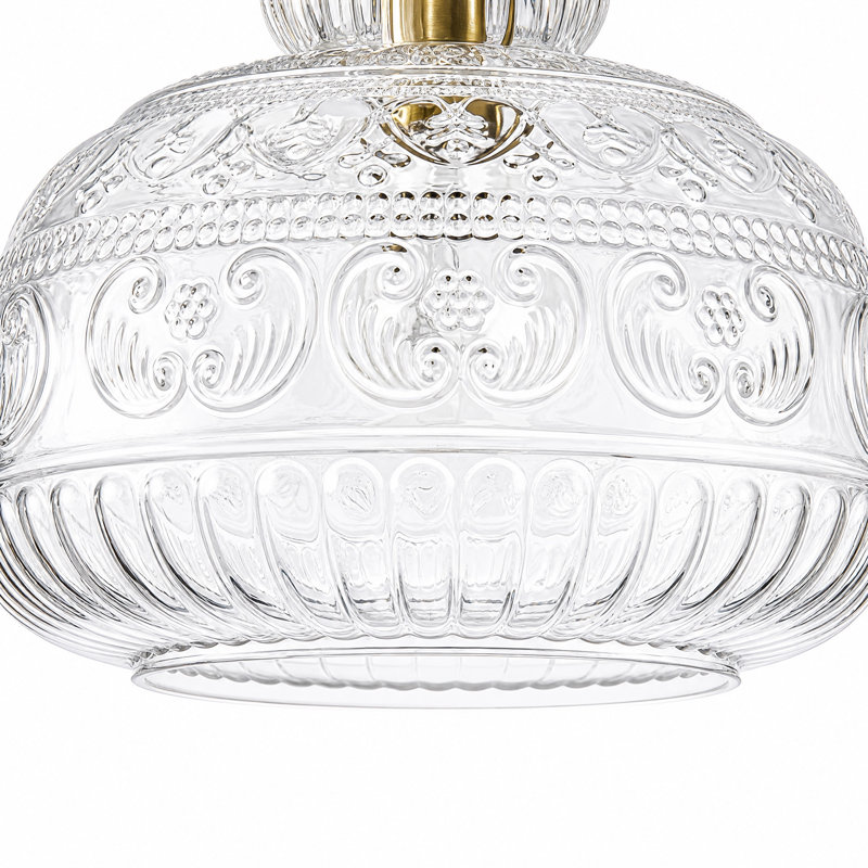 Luminaire suspendu vintage en verre transparent, 9 po de largeur, hauteur de suspension réglable, homologué UL de style maison de campagne industrielle
