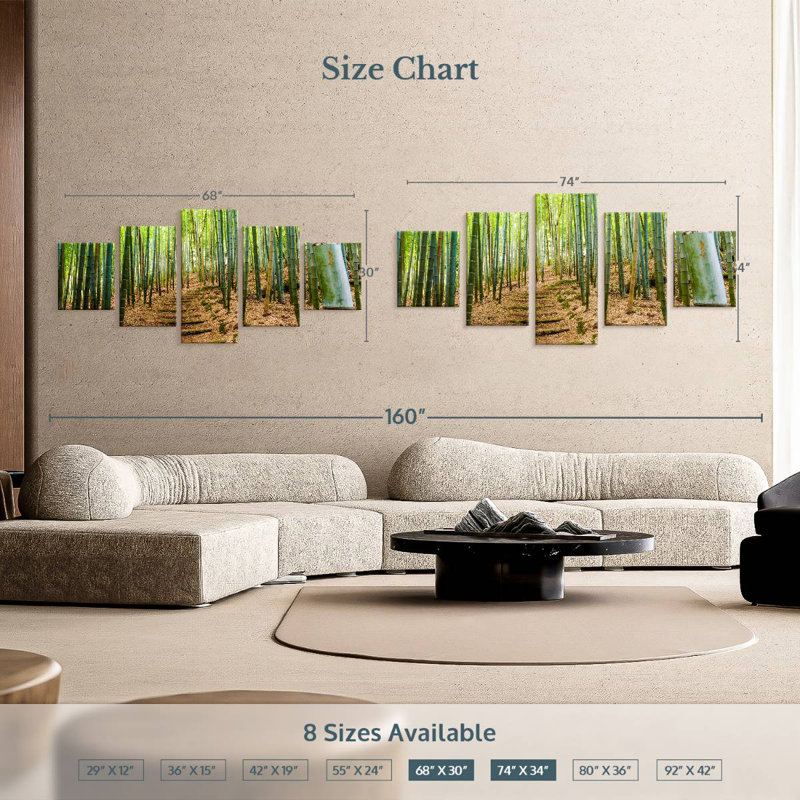 Iconic Kyoto Bamboo Forest, 30" H x 68" W
