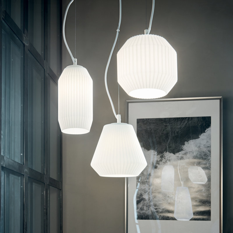 Origami 3 - Light White Cluster Pendant
