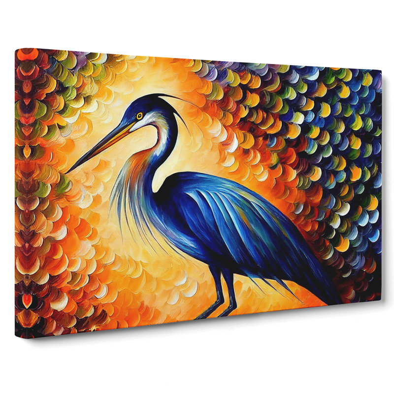 Heron Bird Abstract Vol.4 - Wrapped Canvas, 35cm H x 50cm W x 3cm D